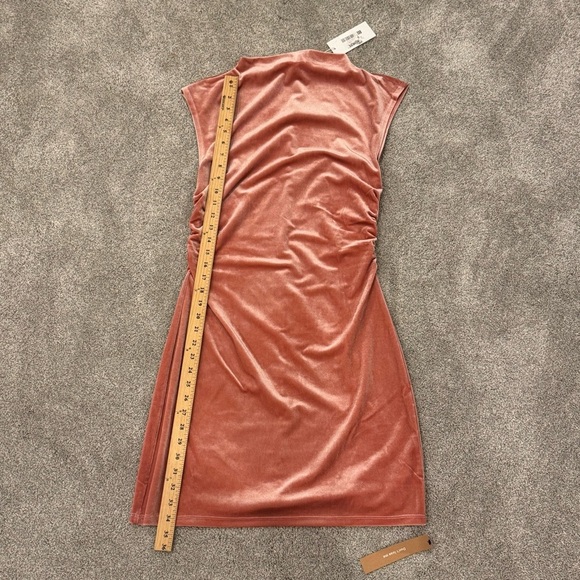 NWT Reformation Alden Knit Mini Dress in Dusty Light Pink Velvet Size large - Picture 7 of 13